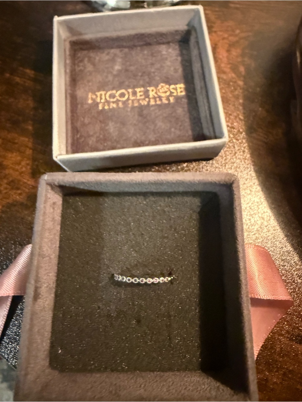 Nicole Rose Jewelry White Gold Amethyst Stackable Ring